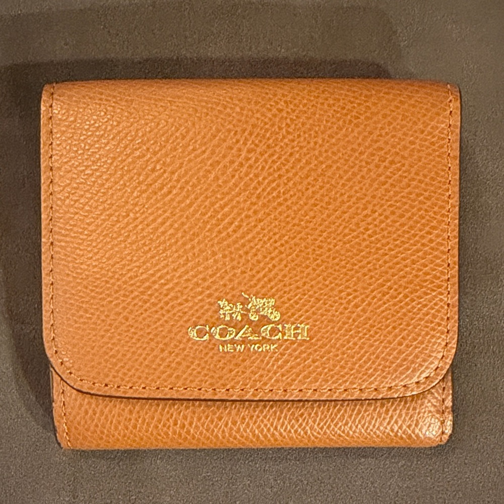 Coach Brown Leather Compact Wallet